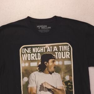 Morgan Wallen Band Short Sleeve Crew Neck Shirt Adult Mens Size Medium M Black